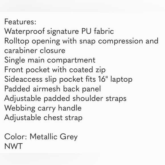 FP x RAINS | Rolltop Rucksack NWT - Picture 8 of 11